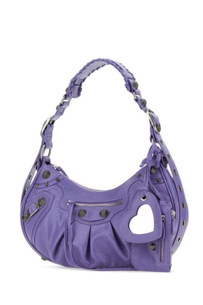 Balenciaga Woman Light Purple Leather Le Cagole S Shoulder Bag