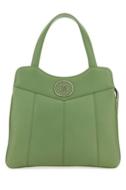 Gucci Woman Sage Green Leather Small Petite Gg Handbag