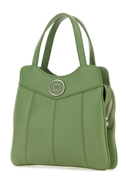 Gucci Woman Sage Green Leather Small Petite Gg Handbag