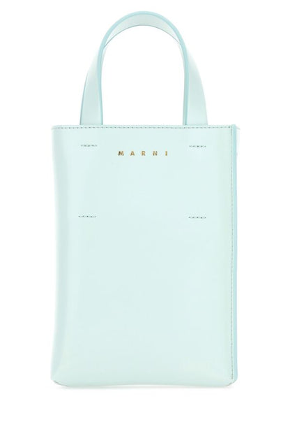 Marni Woman Light Blue Leather Nano Museo Handbag