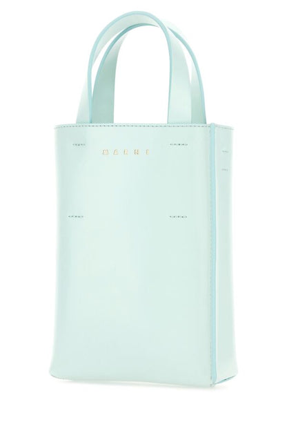 Marni Woman Light Blue Leather Nano Museo Handbag