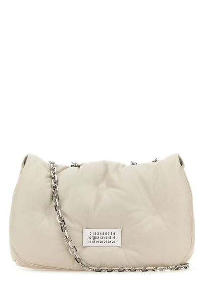 Maison Margiela Woman Chalk Nappa Leather Medium Glam Slam Shoulder Bag