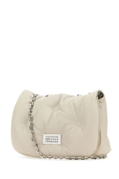 Maison Margiela Woman Chalk Nappa Leather Medium Glam Slam Shoulder Bag