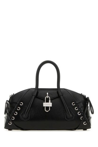 Givenchy Woman Black Leather Mini Antigona Stretch Handbag