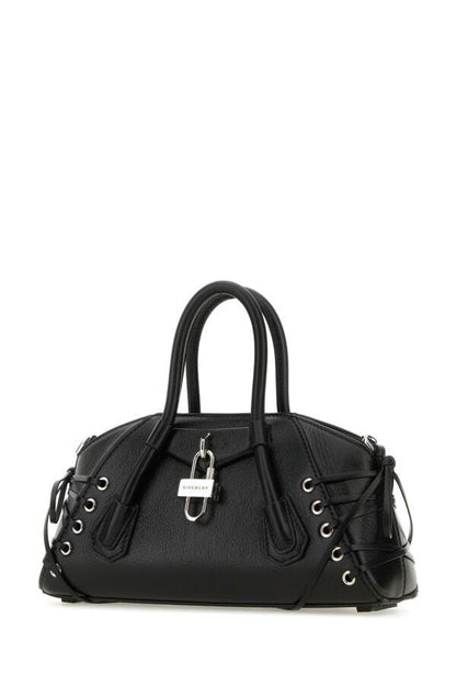 Givenchy Woman Black Leather Mini Antigona Stretch Handbag