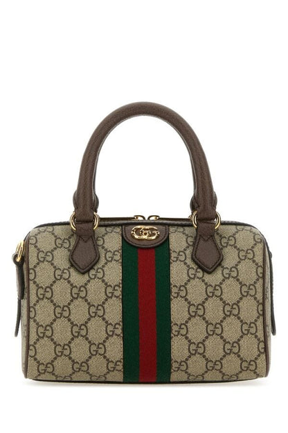 Gucci Woman Gg Supreme Fabric And Leather Mini Ophidia Gg Handbag