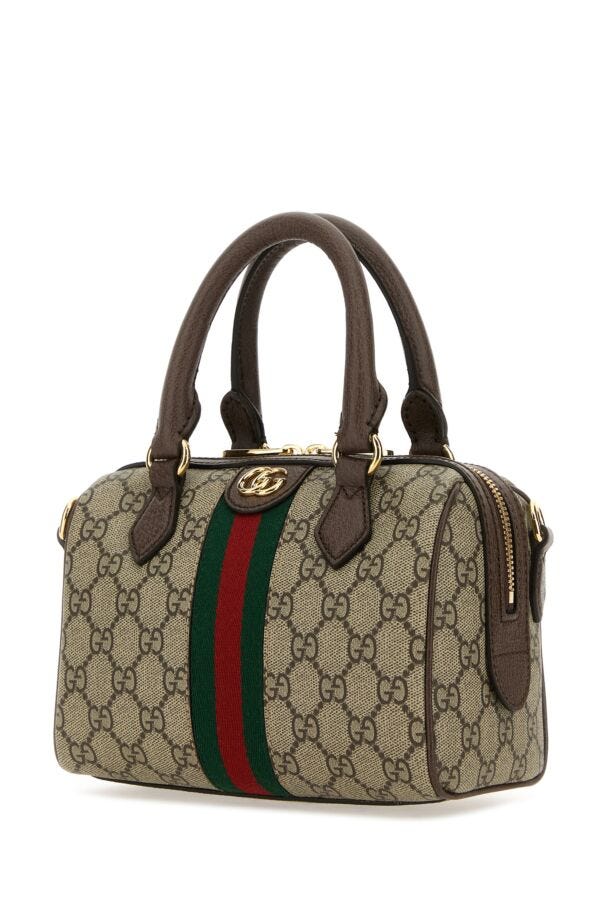 Gucci Woman Gg Supreme Fabric And Leather Mini Ophidia Gg Handbag