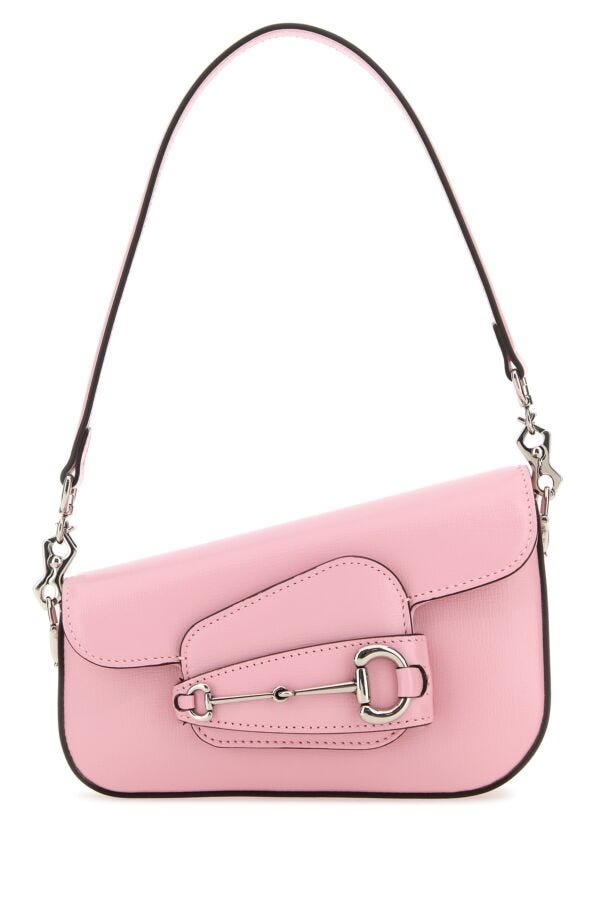 Gucci Woman Pink Leather Mini Gucci Horsebit 1955 Handbag