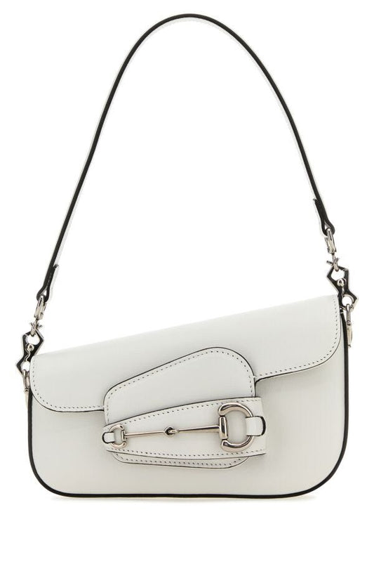 Gucci Woman White Leather Mini Gucci Horsebit 1955 Handbag