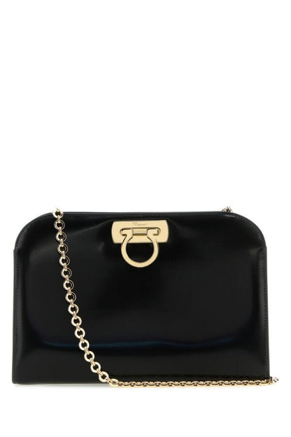 Salvatore Ferragamo Woman Black Leather Clutch