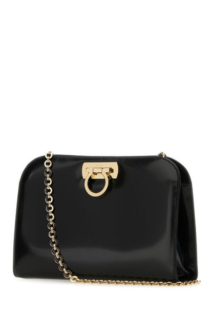 Salvatore Ferragamo Woman Black Leather Clutch