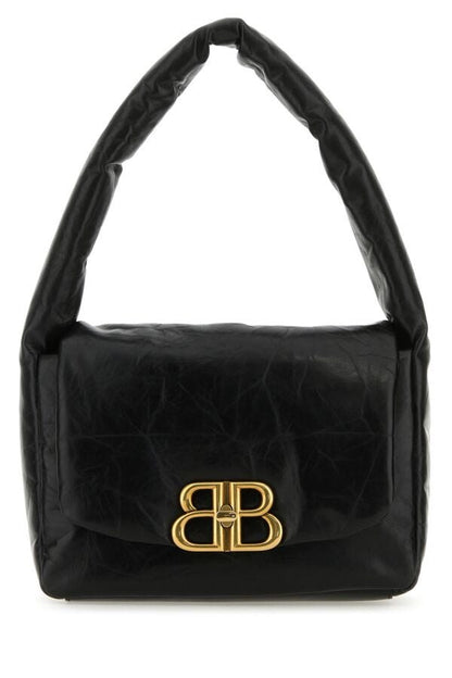 Balenciaga Woman Black Nappa Leather Small Monaco Shoulder Bag