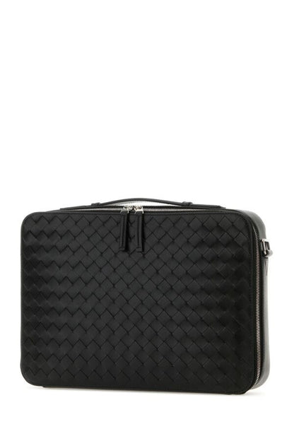 Bottega Veneta Man Black Leather Getaway Briefcase