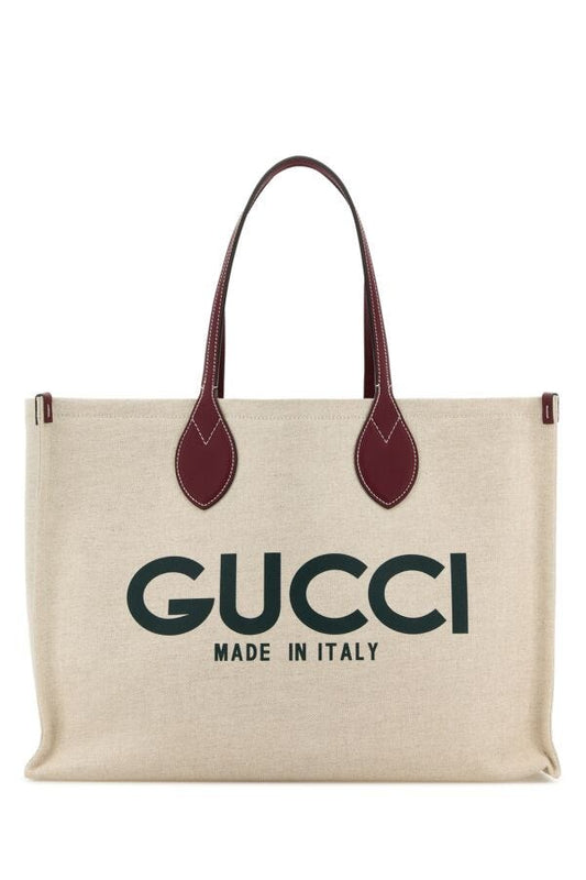 Gucci Woman Sand Canvas Shopping Bag