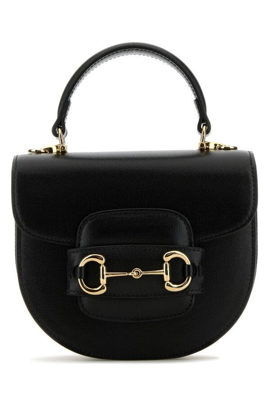 Gucci Woman Black Leather Horsebit 1955 Handbag