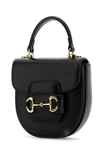 Gucci Woman Black Leather Horsebit 1955 Handbag