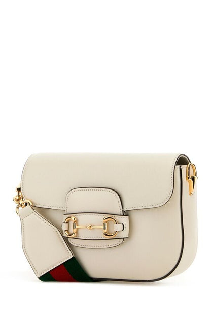 Gucci Woman Ivory Leather Mini Horsebit 1955 Shoulder Bag