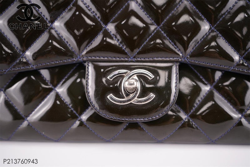 Chanel Cf Jumbo Green Quilted Leather Flap Bag