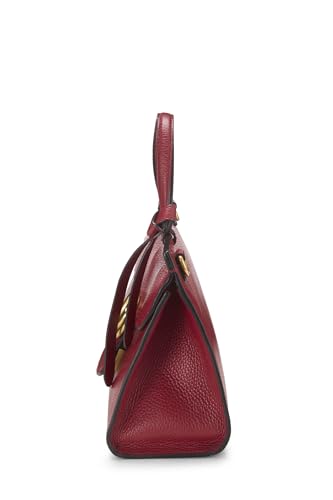 Gucci,  Red Leather GG Marmont Top Handle Flap Bag Mini, Red