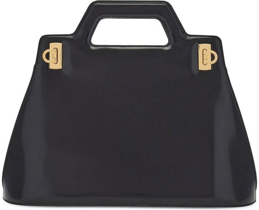 WANDA LEATHER TOP-HNDLE BAG