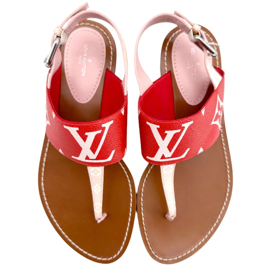 Louis Vuitton Monogram Giant Sandals 38.5 Rouge