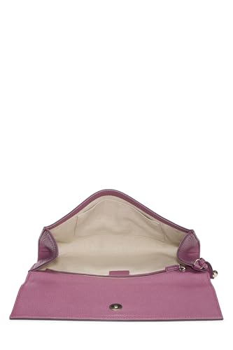 Gucci,  Purple Grained Leather Soho Clutch, Purple