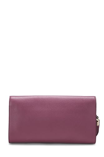 Gucci,  Purple Grained Leather Soho Clutch, Purple