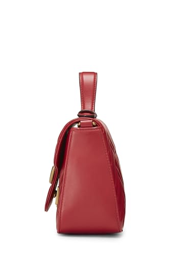 Gucci,  Red Leather GG Marmont Top Handle Bag Mini, Red