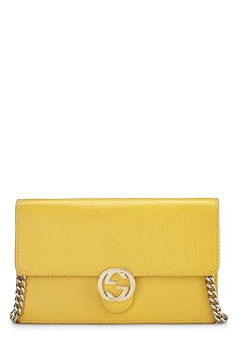 Gucci,  Yellow Leather Interlocking Crossbody Small, Yellow