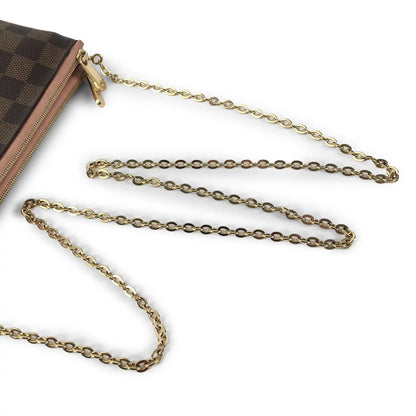 Louis Vuitton Double Zip Pochette Damier Ebene Canvas