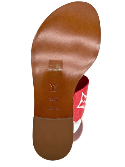 Louis Vuitton Monogram Giant Sandals 38.5 Rouge