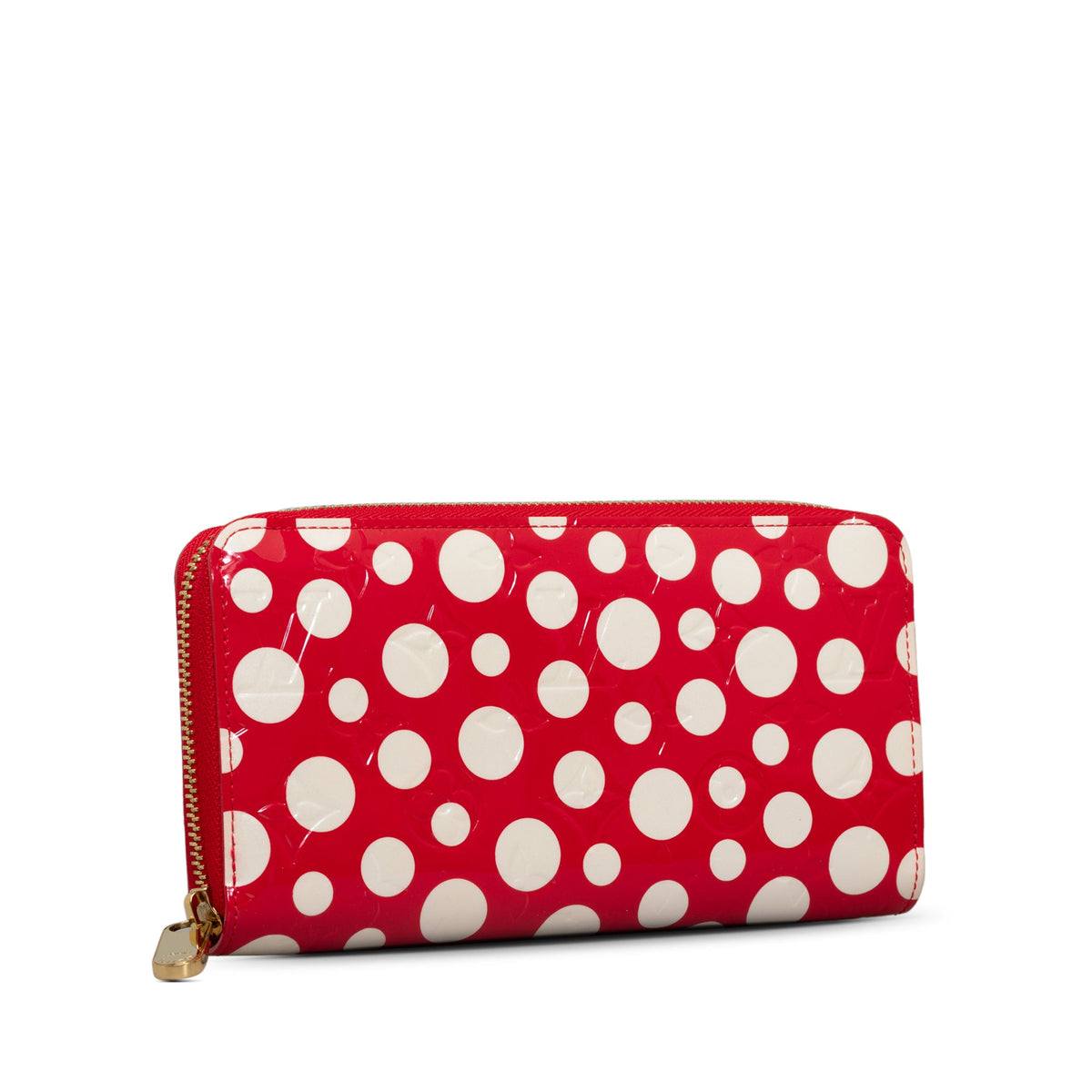 Red Louis Vuitton x Yayoi Kusama Monogram Vernis Infinity Dot Long Wal ...