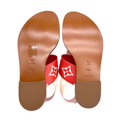 Louis Vuitton Monogram Giant Sandals 38.5 Rouge