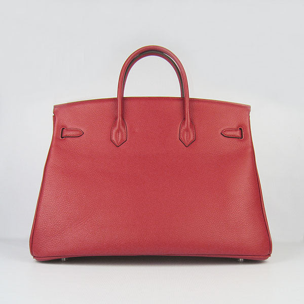 Hermes Birkin 35CM Togo Leather Handbags 6099 red silver