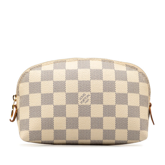 White Louis Vuitton Damier Azur Cosmetic Pouch