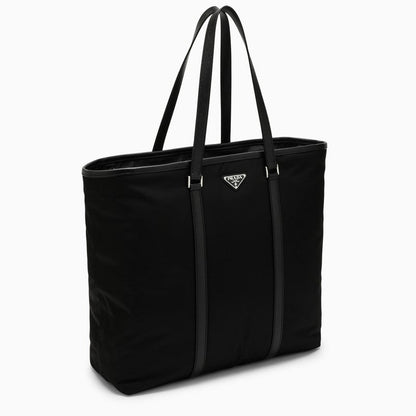 Prada Black Re-Nylon And Leather Tote Bag Men