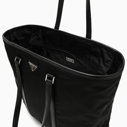 Prada Black Re-Nylon And Leather Tote Bag Men