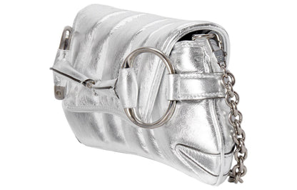 (WMNS) Gucci Horsebit Chain Small Shoulder Bag 'Silver Leather' 764339-AACY5-8106