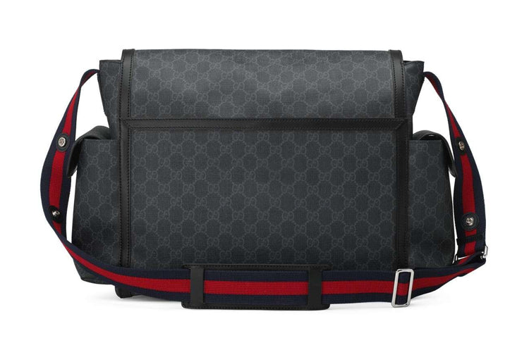 Gucci Logo Stripe Messenger Bag Gray Black 495909-K5RLN-1095