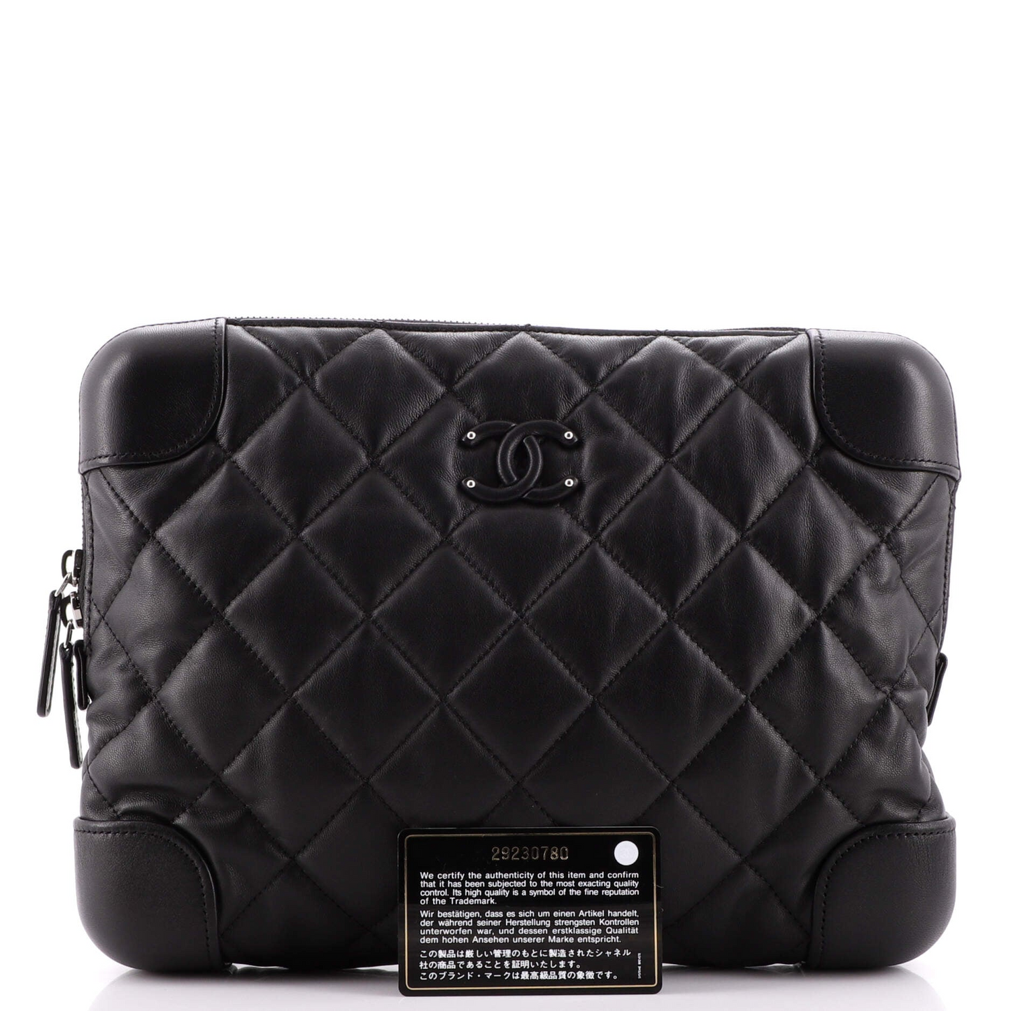 Chanel CC Classic Trunk Case, Black Quilted Lambskin, Medium