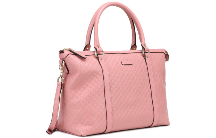 (WMNS) Gucci Logo Embossing Leather Tote Pink Candy Handbag 449655-BMJ1G-5806