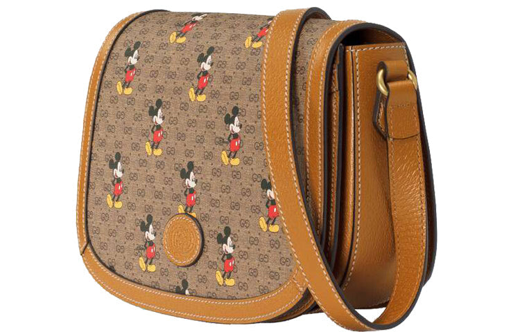 (WMNS) Gucci X Disney Cotton-Canvas Shoulder Bag 'Brown' 602694-HWUBM-8559