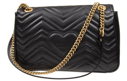 (WMNS) Gucci Marmont Medium Matelasse Shoulder Bag 'Black' 443496-DTDIT-1000