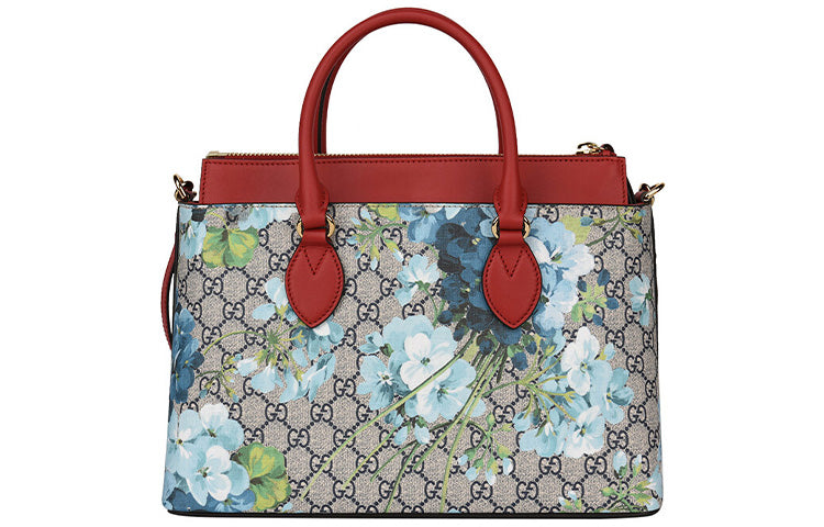 (WMNS) Gucci GG Blooms Logo Printing Canvas handbag Beige / Blue / Red Classic 546316-KU2IG-8492