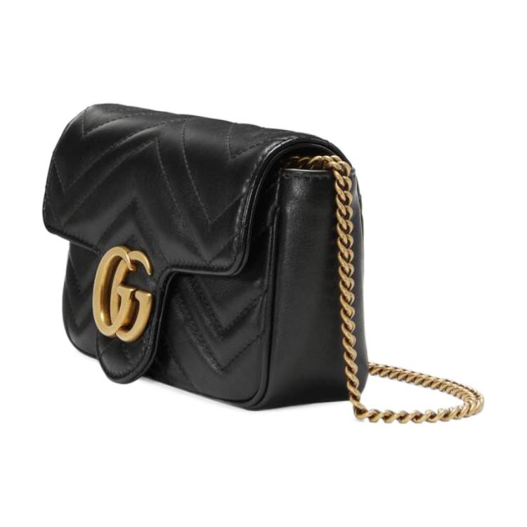 (WMNS) Gucci GG Marmont Matelasse leather super mini bag 'Black' 476433-DSVRT-1000