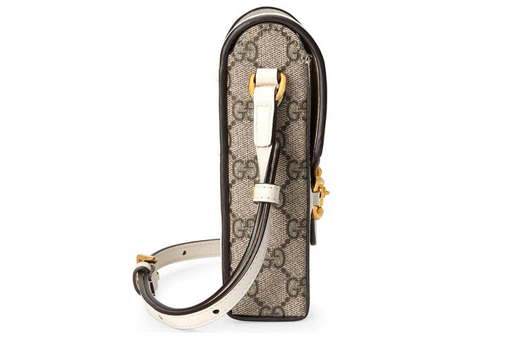 Gucci Horsebit 1955 Logo Canvas Phone Shoulder  Bag 'Mini Ebony White' 625615-92TCG-9761