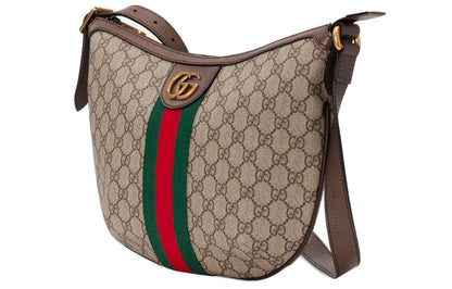 (WMNS) Gucci Ophidia Logo Stripe Webbing Canvas Shoulder Messenger Bag Small / Brown 598125-9IK3T-8745