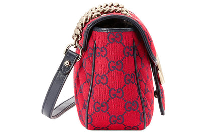 (WMNS) Gucci Marmont Shoulder Messenger Bag 'Red Navy Blue' 443497-2UZCV-6477