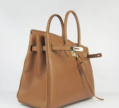 Hermes Birkin 35cm Togo Leather Handbags Light Coffee Golden