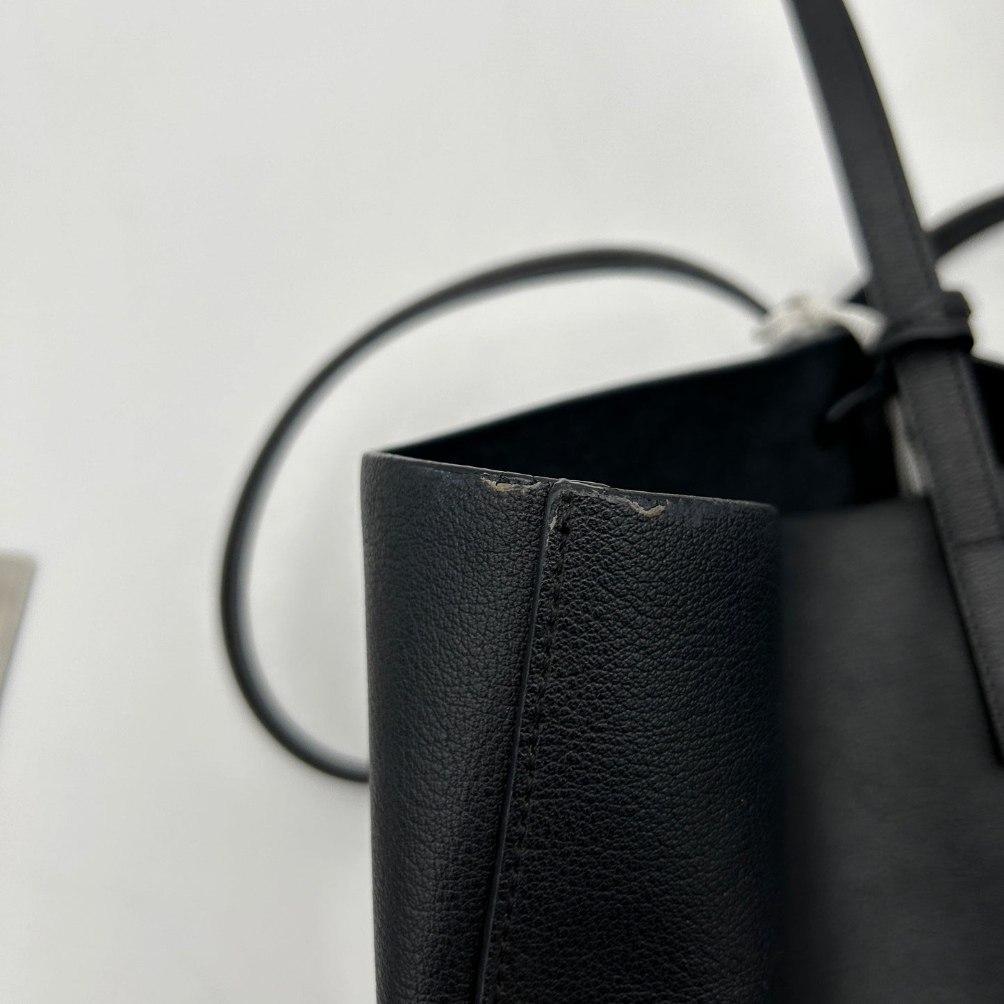 Saint Laurent YSL Black Leather Shopping Tote